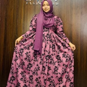 Elegant Plated Summer Comfort Gown with Hijab