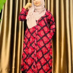 Red Geometric Floral Casual Shirt