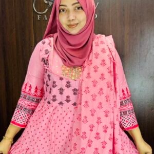Pink Ethnic Printed 3-Piece Dress