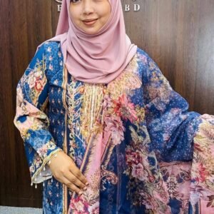 Navy Floral Printed 3-Piece Dress