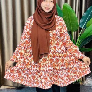 Orange Floral Layered Top