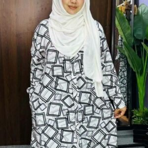 White Geometric Print Casual Shirt