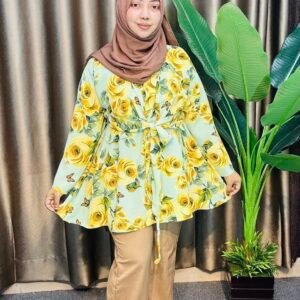 Yellow Floral Layered Short Top