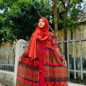 Attached Koti Gown With matching Hijab (Brick Color)