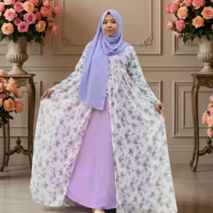 Soft Lilac Attached Koti Gown