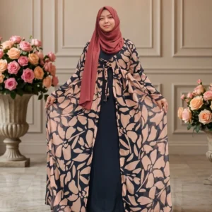 Brown Leaf Attached Koti Gown